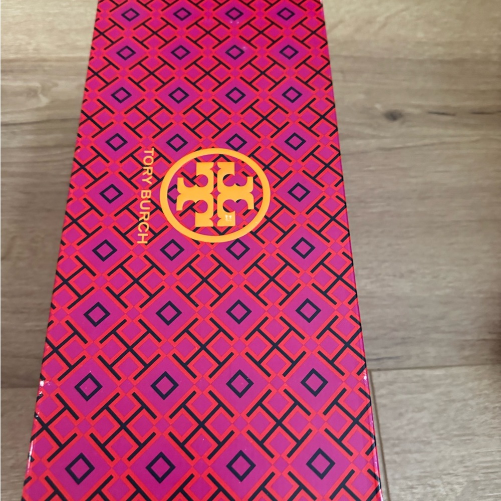 Tory Burch Neon Coral Logo Slide Sandals - Picture 6 of 6